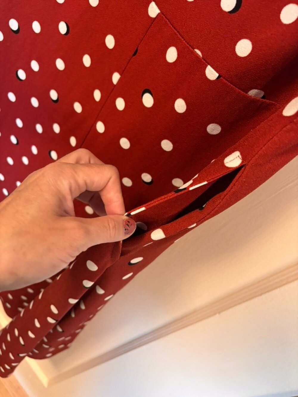 Vintage Y2K Red Polka-Dot Fit and Flare Midi - Picture 3 of 4